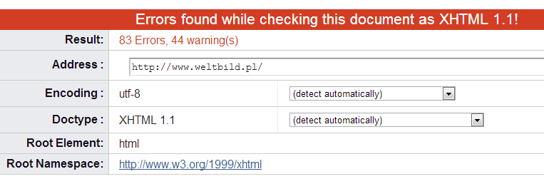 walidacja kodu html weltbild.pl